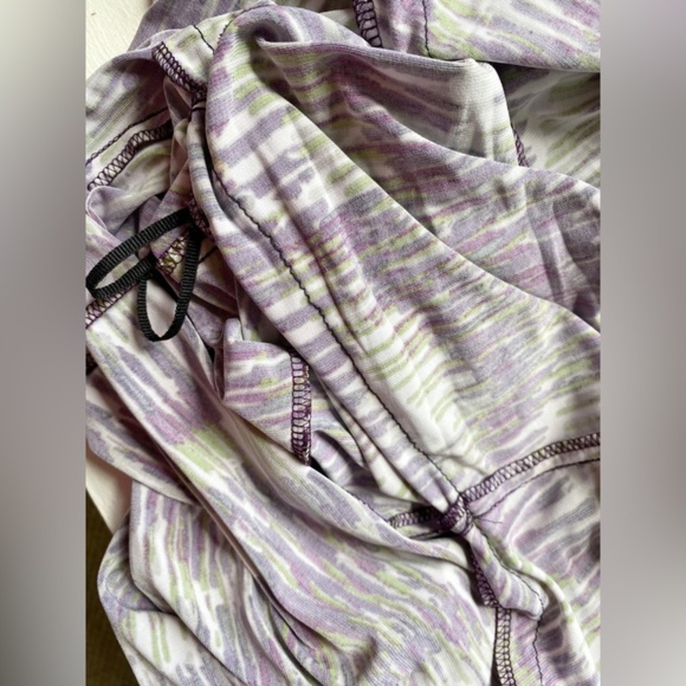 Kasper Purple, Green, Gray, and White Abstract Print ALTERED Midi Dress - Picture 8 of 15